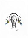 Cartoon: Music (small) by Raoui tagged music,bird,man,headset,audio