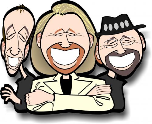 Cartoon: Bee Gees (medium) by spot_on_george tagged bee,gee,gibbs,caricatures