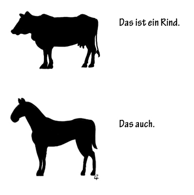 Cartoon: Rind vs. Pferd (medium) by elke lichtmann tagged rind,pferd,lebensmittel,lasagne