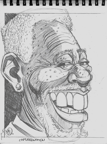 Cartoon: Morgan Freeman (medium) by McDermott tagged caricature,sketch,morganfreeman,movies,tv,clinteastwood,shawshank,drawing,sketchbook,mcdermott,pencil