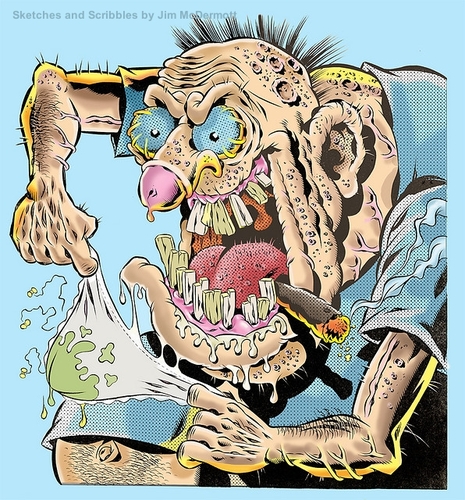Cartoon: Snatcher (medium) by McDermott tagged fizz,magazine,cartoon,color,scary,monster,spooky,mcdermott