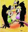 Cartoon: Vultures (small) by Jedpas tagged vultures,animals,greetings,card,birthday,cute,bird