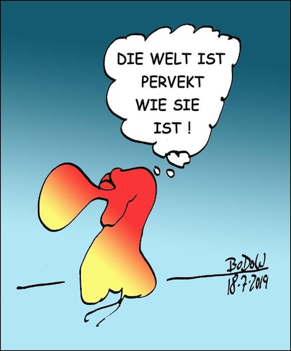 Cartoon: ... pervekt! (medium) by BoDoW tagged perfekt,perfektionismus,welt,philosophie,positivismus,positiv,sein,haltung