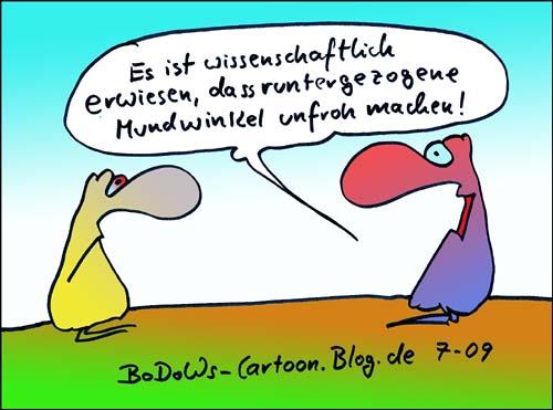 Cartoon: ... wissenschaftlich bewiesen! (medium) by BoDoW tagged besserwisserisch,bedrückt,traurig,beweis,rat,ratschlag,mundwinkel,unfroh,wissenschft