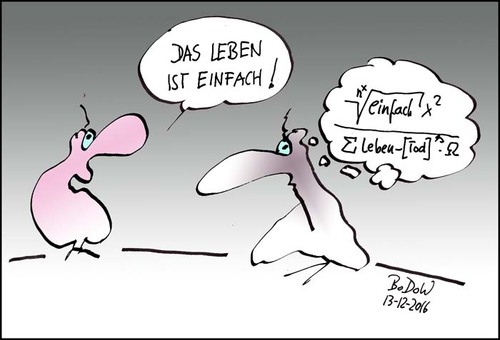 Cartoon: einfach einfach einfach (medium) by BoDoW tagged einfach,optimist,pessimist,kompliziert,roas,brille,glas,halb,voll
