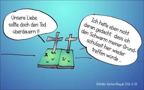 Cartoon: Ewige Liebe (medium) by BoDoW tagged versprechen,untreue,treue,grundschule,leben,tod,beziehung,paar,liebe,ewige
