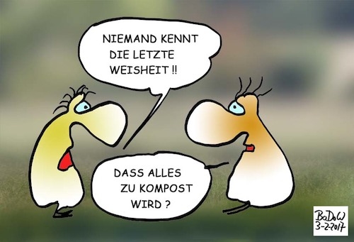 Cartoon: im Kreislauf des Lebens (medium) by BoDoW tagged kompost,wiedergeburt,sein,existenz,verwesen,humus,erde,rebirthing