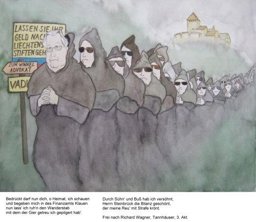 Cartoon: Gesang der älteren Pilger (medium) by Bozo tagged steuerhinterziehung,wagner
