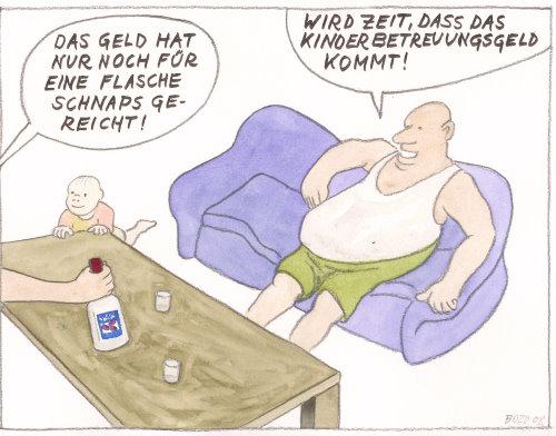 Cartoon: Kinderbetreunungsgeld kommt (medium) by Bozo tagged kinder