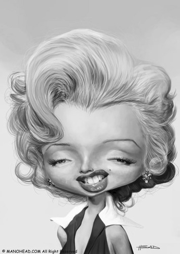 Cartoon: marilyn monroe (medium) by manohead tagged caricatura,caricature,manohead