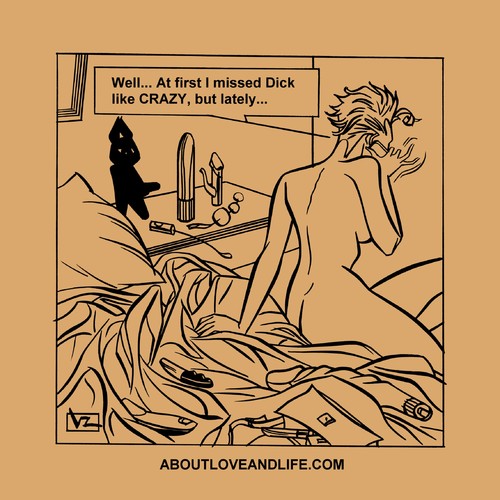 Cartoon: 077_alal Miss you like CRAZY! (medium) by Age Morris tagged naked,nude,hotbabe,duracell,vibrator,problems,divorce,dick,sexplay,sextoy,aboutloveandlife,relationship,relations,lovetoons,cartoons,atomstyle,victorzilverberg,agemorris,tags