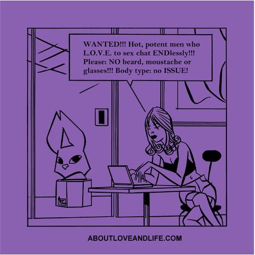 Cartoon: 123_alal Love to Sex Chat!!! (medium) by Age Morris tagged agemorris,victorzilverberg,aboutloveandlife,atomstyle,hotgirl,babe,girltalk,menandwife,blonde,endless,hotmen,poten,personalads,personals,onlinedating,sexchat,chat,internetdating,internet,dating