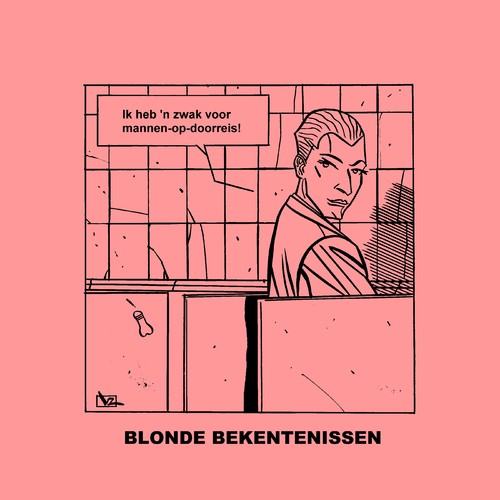 Cartoon: Blonde Bekentenissen - Doorreis! (medium) by Age Morris tagged lekkerding,domblondje,blondje,dom,blondebekentenissen,overlevenenliefde,victorzilverberg,agemorris,homo,zwak,doorreis