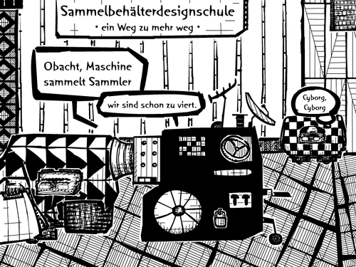 Cartoon: design (medium) by bob schroeder tagged einweg,sammelbehaelter,behaelter,sammler,pfand,mehrwegdesign