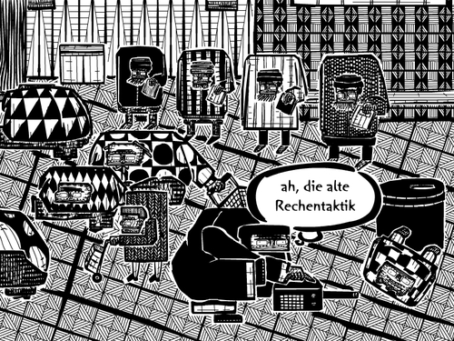 Cartoon: versus maschine (medium) by bob schroeder tagged laubblaeser,rechen,rechentaktik,lies,buch