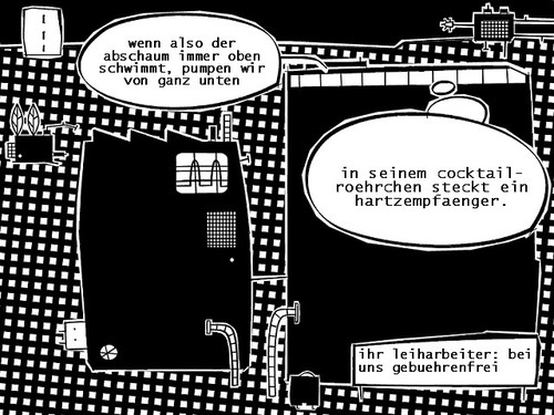 Cartoon: von unten (medium) by bob schroeder tagged leiharbeit,lohndumping,mindestlohn,prekariat,hartz4