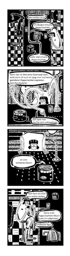 Cartoon: Ypidemi Arbeit (medium) by bob schroeder tagged arbeit,job,beruf,virtuell,download,bitcoin,geldbeutel,app,comic
