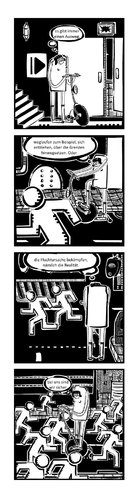 Cartoon: Ypidemi Flucht (medium) by bob schroeder tagged flucht,ausweg,exit,realitaet,sicherheit,notausgang,ypidemi,comic
