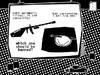 Cartoon: bad cartooning (small) by bob schroeder tagged automatic,rifle,gun,weapon,violence,nra,casualty,victim,debate