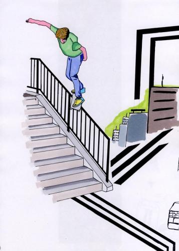 Cartoon: Skater 2 (medium) by Theodor von Babyameise tagged skateboarding