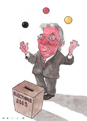 Cartoon: Electoral Campaign (medium) by Mello tagged steinmeier