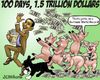 Cartoon: Spending Frenzy (small) by saltpppr tagged barack obama politics politicians political