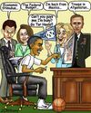 Cartoon: Sports Fan Obama (small) by saltpppr tagged barack,obama,politics,politicians,political