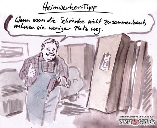 Cartoon: Heimwerkertipp (medium) by preissaude tagged heimwerker