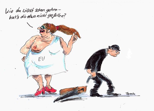Cartoon: Brexit (medium) by Skowronek tagged eu,europa,england,großbritanien,brexit,referendum,skowronek,cartoon,karikatur