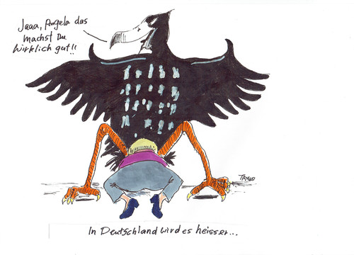 Cartoon: Bundesadler (medium) by Skowronek tagged merkel,wahlen,bundesadler,deutschland