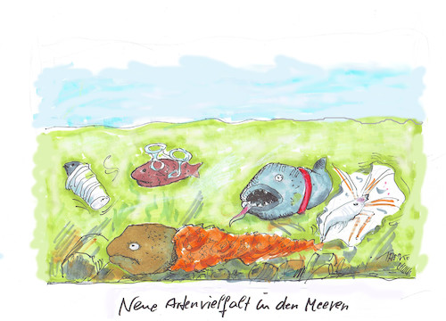Cartoon: Müll (medium) by Skowronek tagged meere,plastik,mikroplastik,umweltverschmutzung