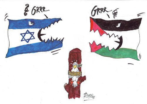 Naostkonflikt (medium) Cartoon: Naostkonflikt (medium) by Skowronek tagged israel,palästina,hamas