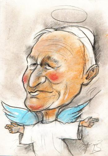 Cartoon: Papa (medium) by Skowronek tagged portaitkarikatur,kirche,religion