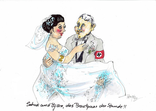 Cartoon: Sahra und Björn (medium) by Skowronek tagged sahra,wagenknecht,björn,höcke,bsw,afd,russland,ukraine,skowronek,cartoons,karikaturen