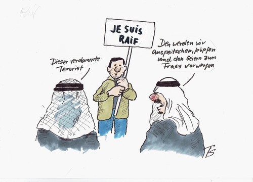 Cartoon: Saudi Arabien (medium) by Skowronek tagged islam,scheich,todestrafe,sharia,demonstration,blogger