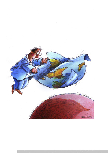 Cartoon: Der blaue Planet (medium) by Mehmet Karaman tagged umwelt,planet,erde,umweltzerstörung,seen,meere