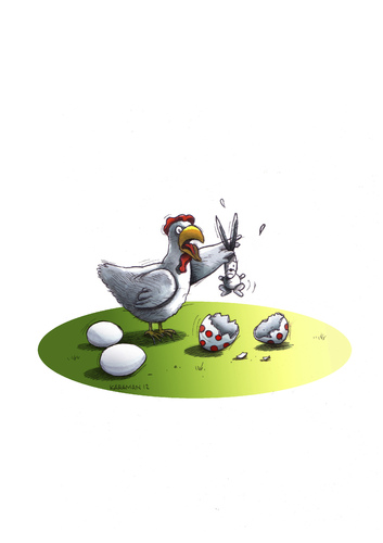 Cartoon: Ostergeschichten (medium) by Mehmet Karaman tagged eier,hase,ostern