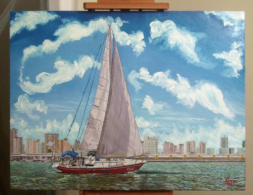 Cartoon: Adail sailboat (medium) by Airton Nascimento tagged sailboast