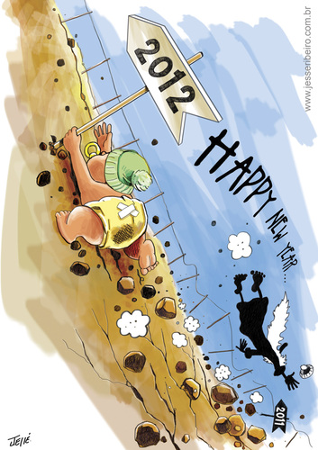 Cartoon: Happy New Year 2012 (medium) by Jesse Ribeiro tagged cartoon,comics,2012