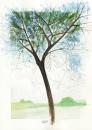 Cartoon: Tree3 (small) by Jesse Ribeiro tagged nature landscape tree watercolor illustration