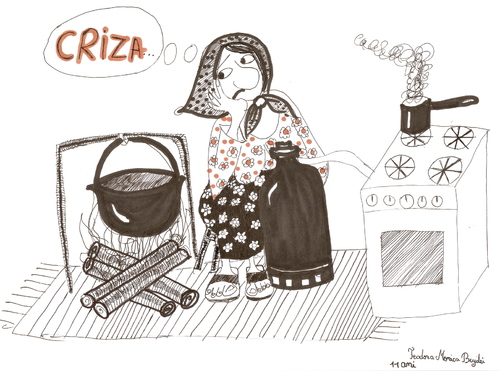 Cartoon: Crises (medium) by teodora bujdei tagged teodora,bujdei,student,free,academy,graphic,art,paula,salar,romania,bucovina,cartoonist,illustrator,woman,man,teacher,family,children,culture,gallery,music,ink,dance,star,vip,exhibition,live,life,god,good,sport,nature,sky,watercolor,creation,draw,paint,work,news,tv,pc,networking,imagination,talented,genius,personality,friend,time,animal,country,america,europe,pen,pencil,social,crises,financiar,money,old,person,cook,book,white,black,prise,diplomas,girl,young,love,fly,train,democracy,cofee,humanity,word