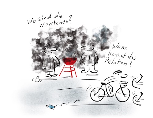 Cartoon: Albtraum Tourzuschauer (medium) by legriffeur tagged tourdefrance,tour,de,france,radsport,zuschauer