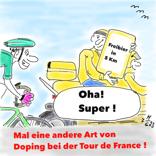 Cartoon: Doping bei der Tour de France (medium) by legriffeur tagged radsport,tourdefrance,doping,dopingkontrollen,dopingimradsport,sport