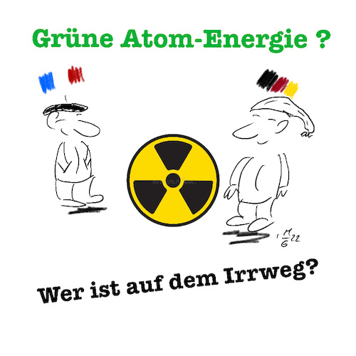 Cartoon: Grüne Atomenergie (medium) by legriffeur tagged atom,atomstrom,legriffeur61,energiewende,europa,deutschland,frankreich,atomkraft,atomkraftwerk