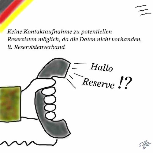 Cartoon: Kein Kontakt zu Reservisten (medium) by legriffeur tagged bundeswehr,reserve,reservisten,wehrpflicht,verteidigung,reservistenverband,kriegstüchtig,krieg,verteidigungsminister