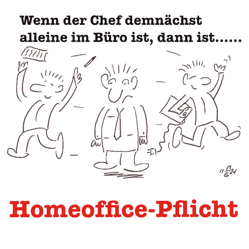 Cartoon: Kommt Homeoffice Pflicht (medium) by legriffeur tagged virus,corona,pandemie,coronavirus,legriffeur61,homeoffice,homeofficepflicht,covid19,chefs,chefalleine