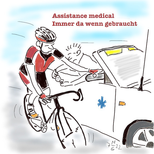 Cartoon: Medizinischer Dienst b d Tour (medium) by legriffeur tagged tourdefrance,tourdefrance2022,radsport,radrennen,lafrance,sport,touretappen