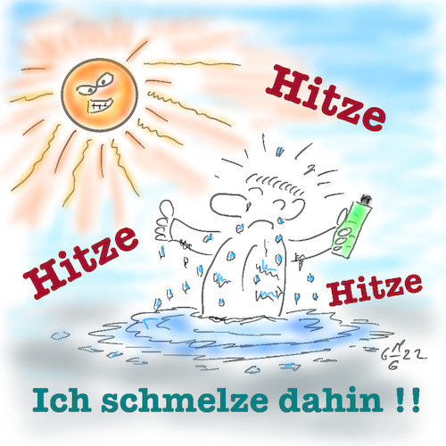 Cartoon: Schwitzen ist angesagt (medium) by legriffeur tagged wetter,hitze,hitzewelle,wärme,sommer,sommerhoch,freizeit,deutschland,legriffeur61,cartoon,cartoons,umwelt,klimawandel,durst,wasser,wasserkrise