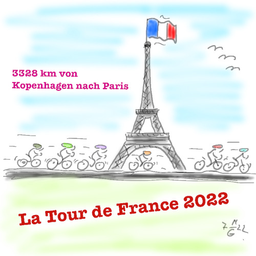 Cartoon: Tour de France 2022 (medium) by legriffeur tagged tourdefrance,tourdefrance2022,radsport,radfahren,rennrad,sport,cyclisme,tourdefranceenfrance,lafrance