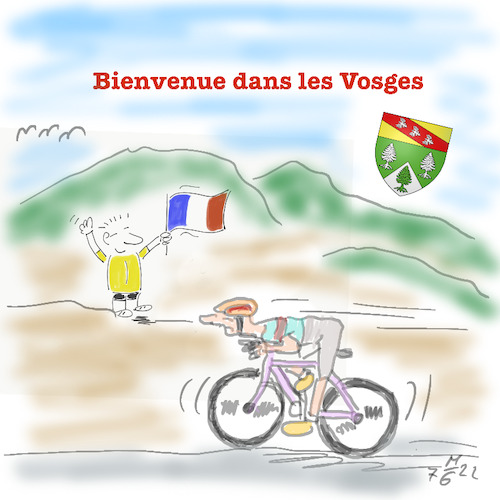 Cartoon: Tour de France 2022 (medium) by legriffeur tagged tour,de,france,tourdefrance2022,radfahren,radsport,radrennen,cartoon,cartoons,legriffeur61,gesundheit,gelbestrikot,sport